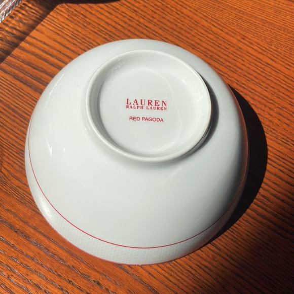 Lauren Ralph Lauren Red Pagoda 6” Coupe Cereal Bowl RARE Chinoiserie - Picture 7 of 12